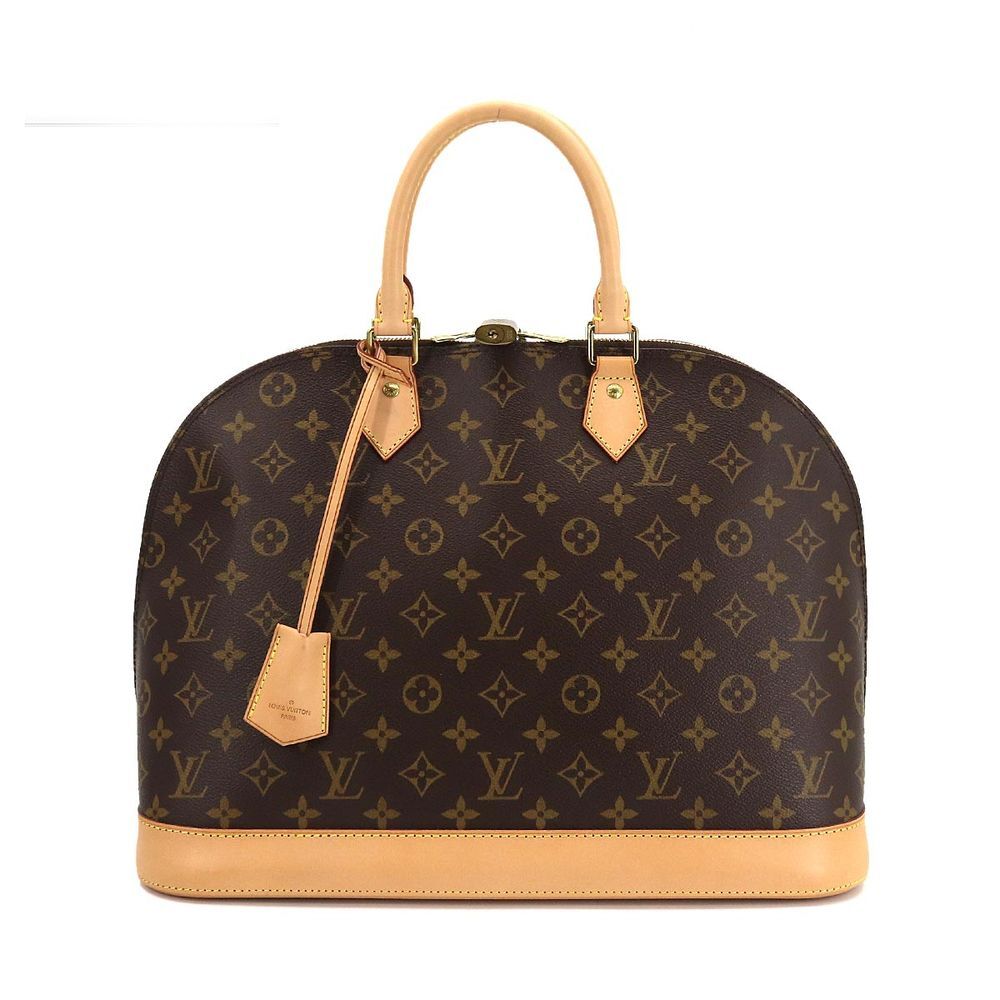 Louis Vuitton Monogram Alma GM Hand Bag Brown Gold Metal Fittings